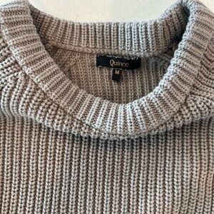 Quince 100% Organic Cotton Gray Fisherman’s Crew Sweater, medium
